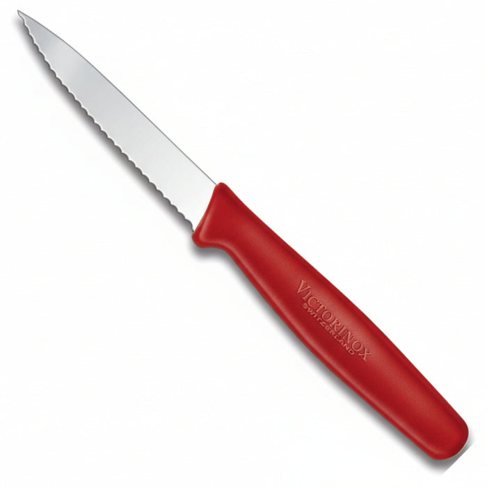 Victorinox 3.25" Stainless Steel Serrated Paring Knife - Red - 5.0631.S