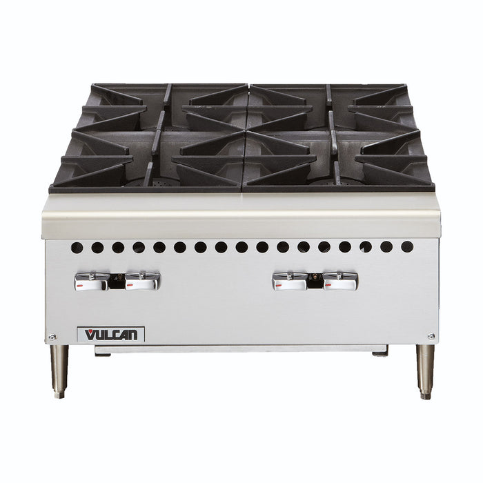 Vulcan VCRH24 Restaurant Series Natural Gas 24” Countertop 4-Burner Gas Hot Plate - 100,000 BTU