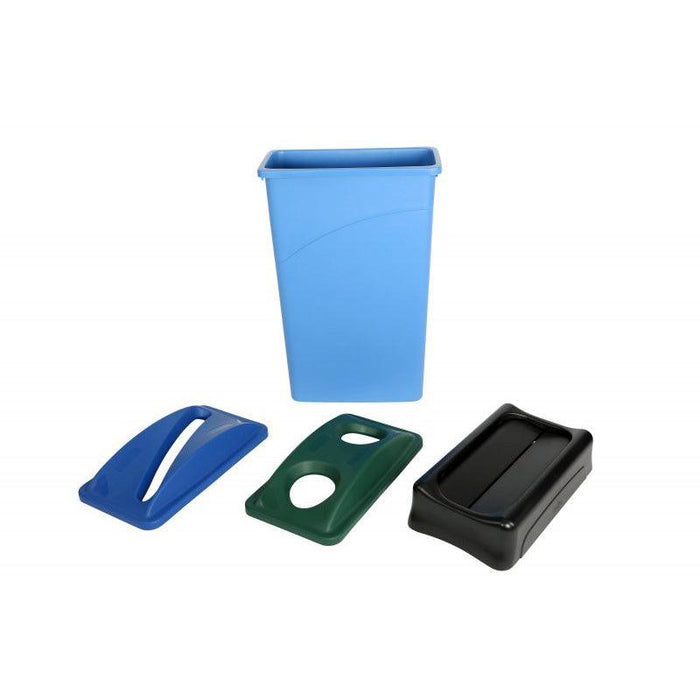 Globe 9513 23 Gallon Slender Trash Can - Blue - Nella Online