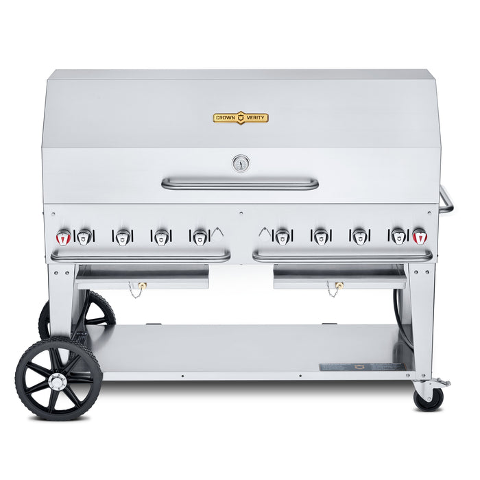 Crown Verity CV-MCB-60-1RDP-NG 60" Mobile BBQ Grill with Roll Dome Package - Natural Gas