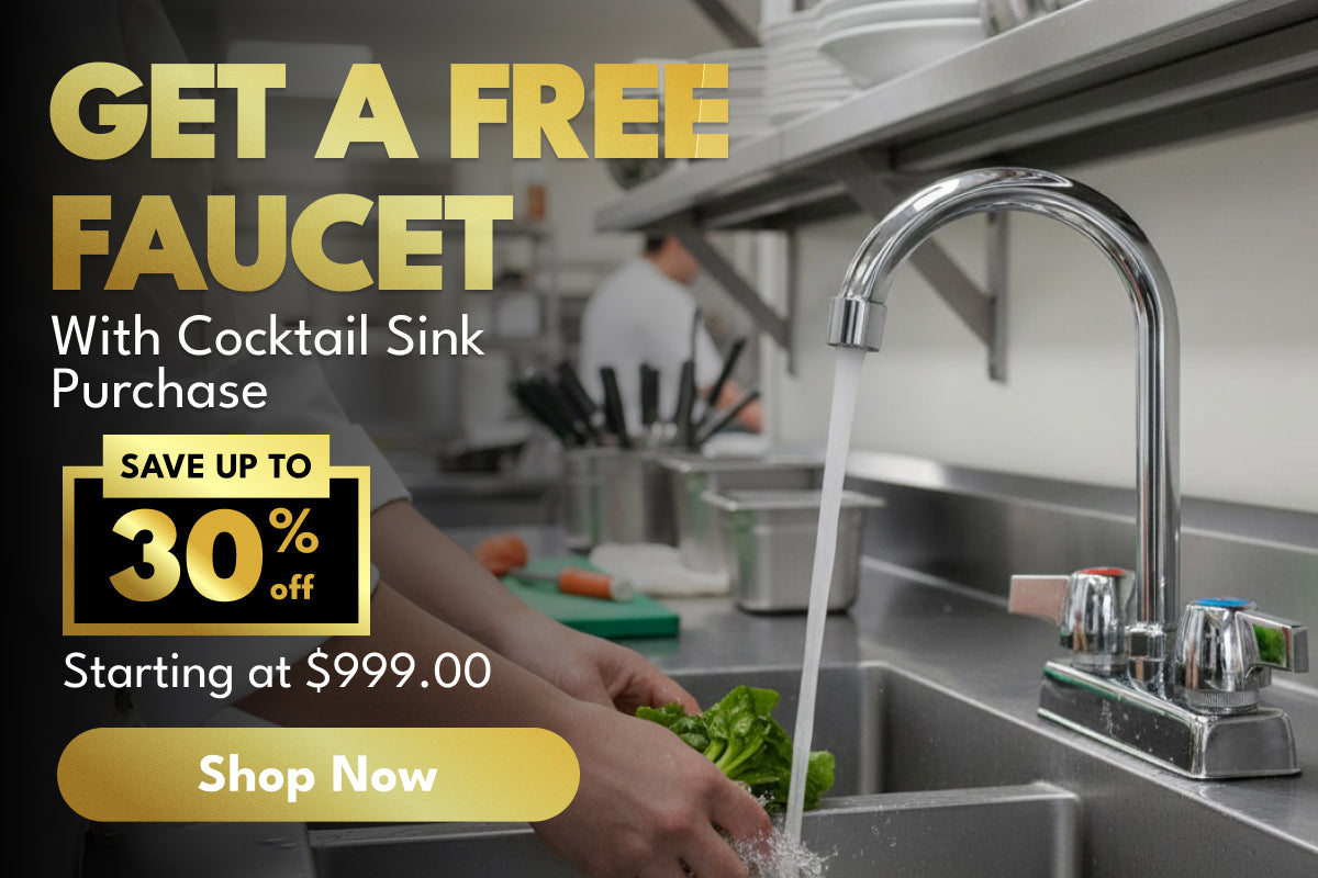 Free Faucet with the purchase of select cocktail sinks